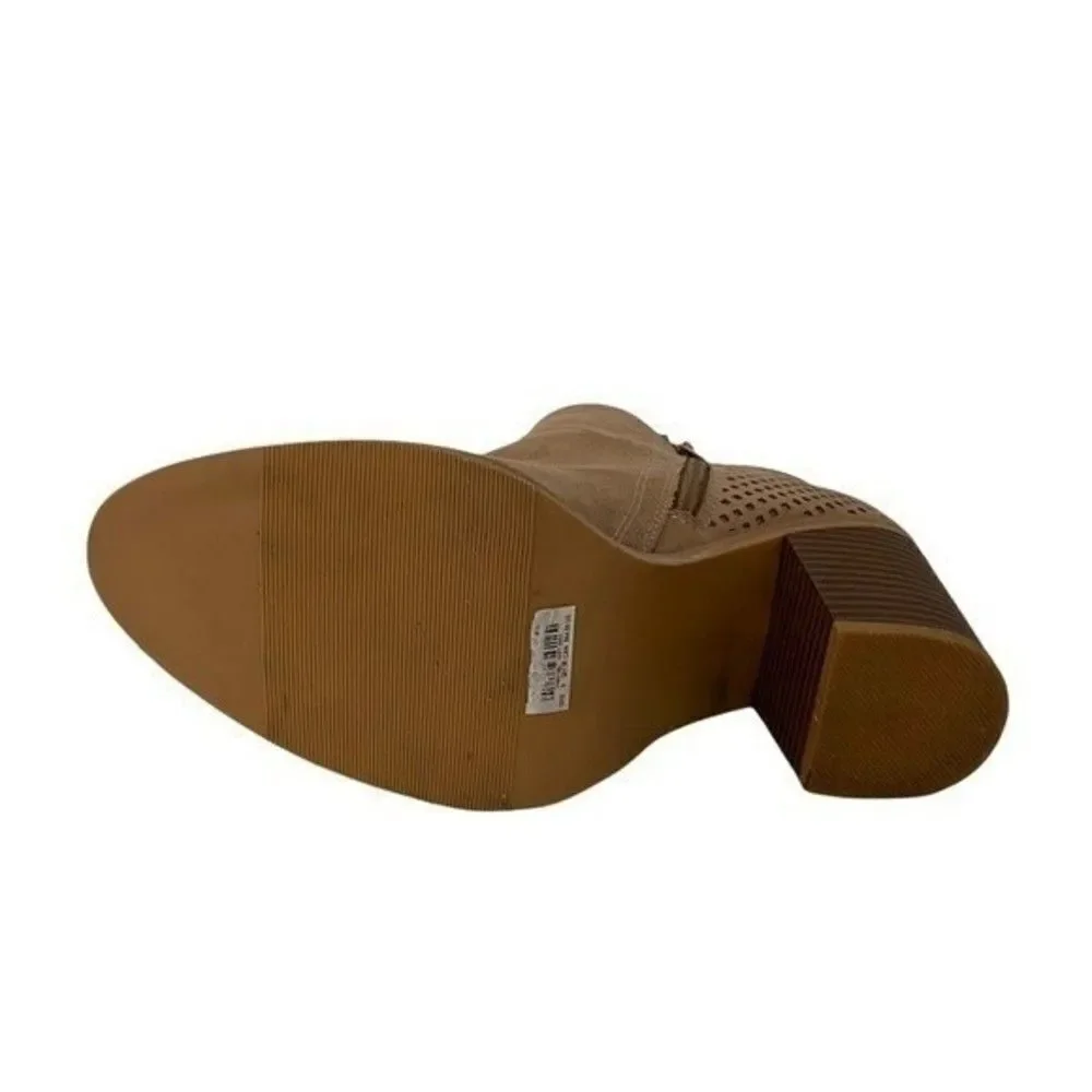 Torrid Brown Stacked Ankle Bootie with Side Zip